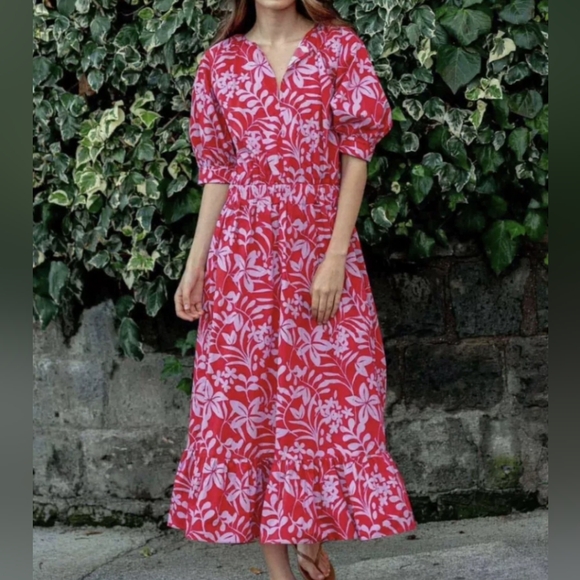Voyageur by Mersea Hedy Tropical Floral Midi Dress - Picture 1 of 16